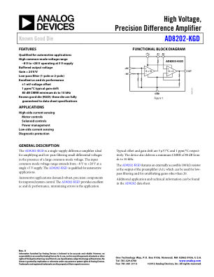 AD8202-KGD 数据手册首页