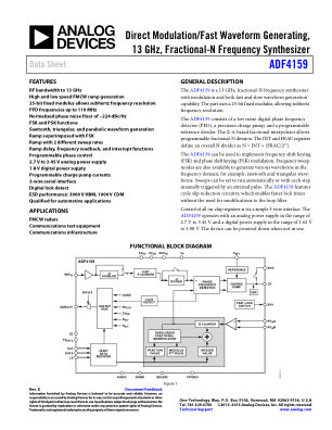 ADF4159 数据手册首页
