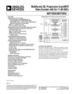 ADV7302A 数据手册首页