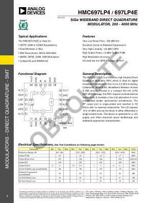 HMC697 datasheet cover page