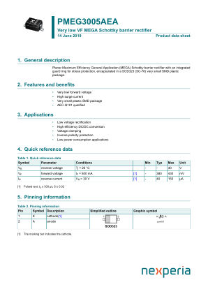 PMEG3005AEA 数据手册首页