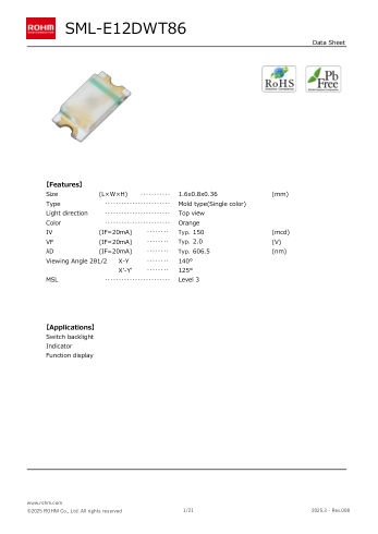 SML-E12DW 数据手册首页