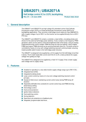 UBA2071 datasheet cover page