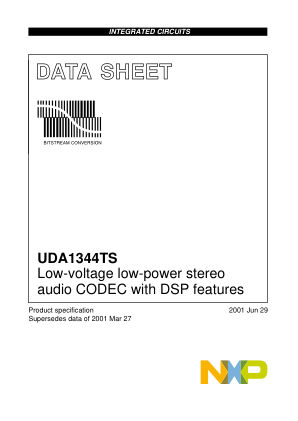 UDA1344TS 数据手册首页