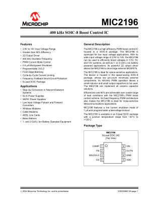MIC2196YM-TR 数据手册首页