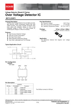 BD71L3SHFV 数据手册首页