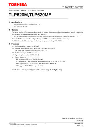 TLP620MF datasheet cover page