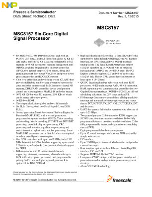 MSC8157 datasheet cover page