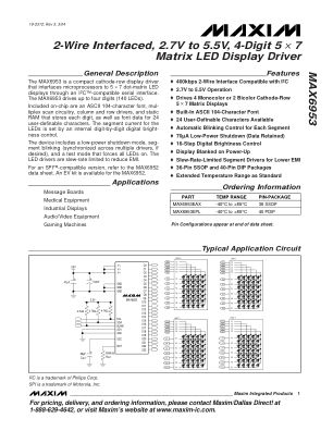 MAX6953 datasheet cover page