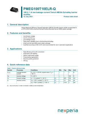 PMEG100T10ELR-QX datasheet cover page