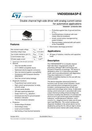 VND5E008ASP-E datasheet cover page