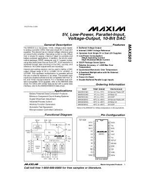 MAX503 数据手册首页