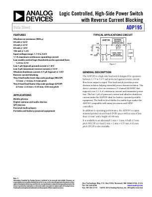 ADP195 数据手册首页