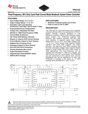TPS51222 datasheet cover page
