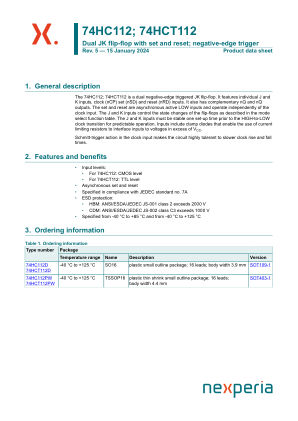 74HCT112D datasheet cover page