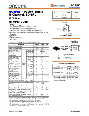 NTMFS4C05N 数据手册首页