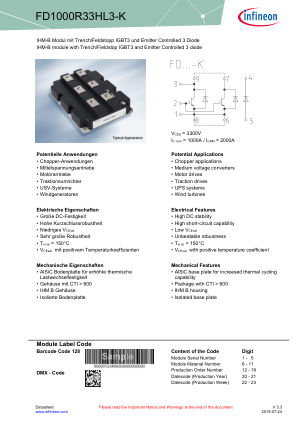 FD1000R33HL3-K datasheet cover page
