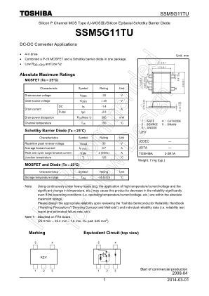 SSM5G11TU 数据手册首页