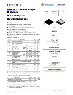 NVMTS0D7N06CL 数据手册首页