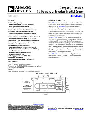 ADIS16460 数据手册首页