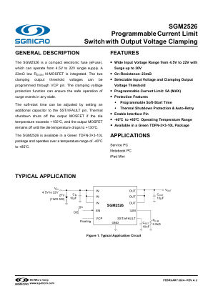 SGM2526 datasheet cover page