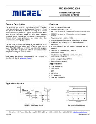 MIC2091-1YM5-TR datasheet cover page