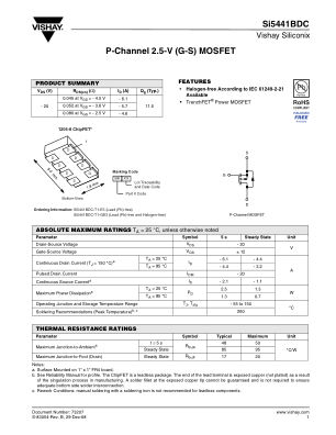 SI5441BD datasheet cover page