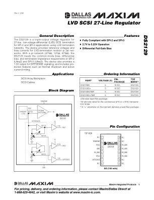 DS2129 数据手册首页