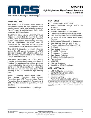 MP4013 datasheet cover page