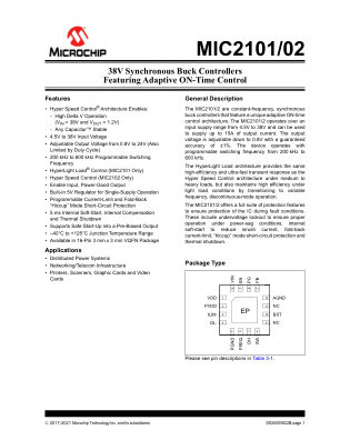 MIC2101YML-TR 数据手册首页