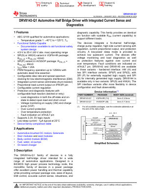 DRV8143-Q1 datasheet cover page