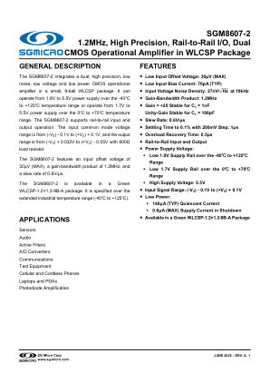 SGM8607-2 datasheet cover page