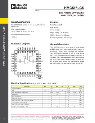 HMC516LC5 datasheet cover page