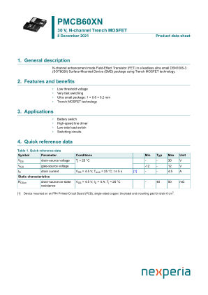 PMCB60XNZ datasheet cover page