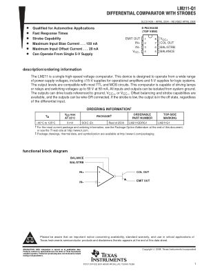 LM211-Q1 datasheet cover page