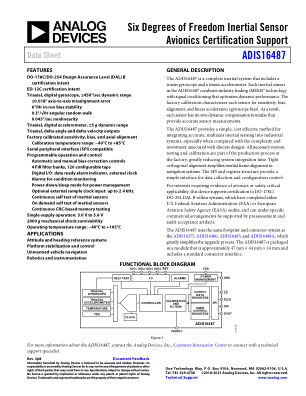 ADIS16487 数据手册首页