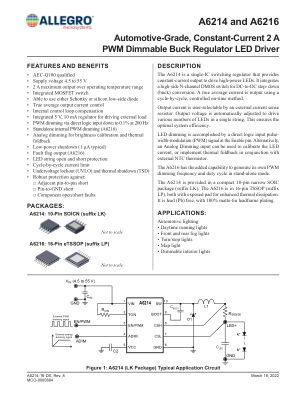 A6214-A6216 datasheet cover page