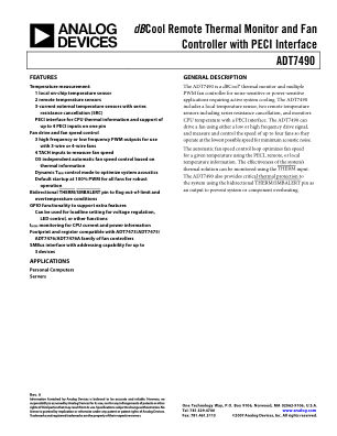 ADT7490 datasheet cover page