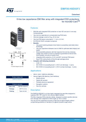 EMIF06-HSD03F3 数据手册首页