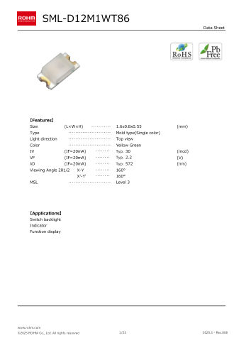 SML-D12M1W datasheet cover page