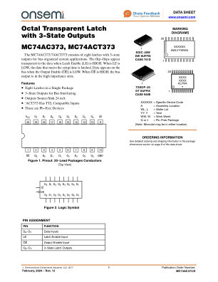 MC74AC373 数据手册首页