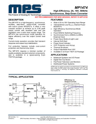MP1474 datasheet cover page