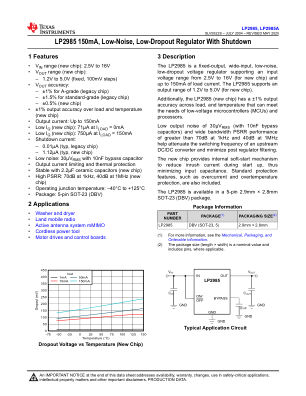 LP2985A datasheet cover page