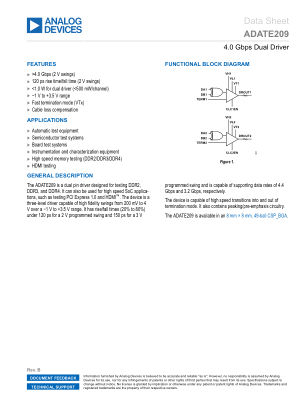 ADATE209 datasheet cover page