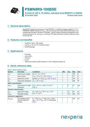 PSMN8R9-100BSE 数据手册首页