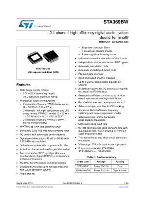STA369BW 数据手册首页