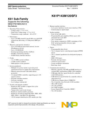 K61P143M120SF3 数据手册首页