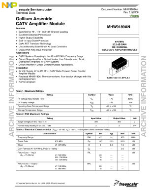 MHW9189AN datasheet cover page