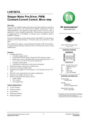 LV8726TA datasheet cover page
