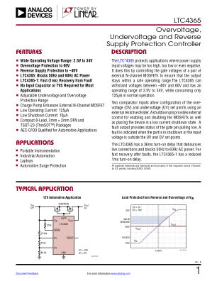 LTC4365 datasheet cover page